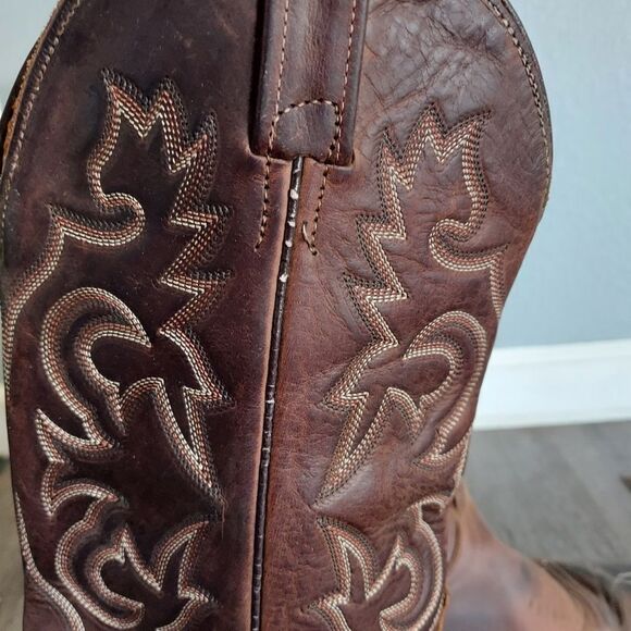 J. Chisholm | Brown Leather Cowboy Boots Shoe 9 D - Picture 8 of 12